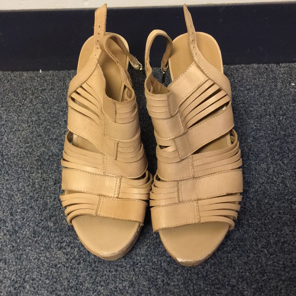 Nude wedge heels